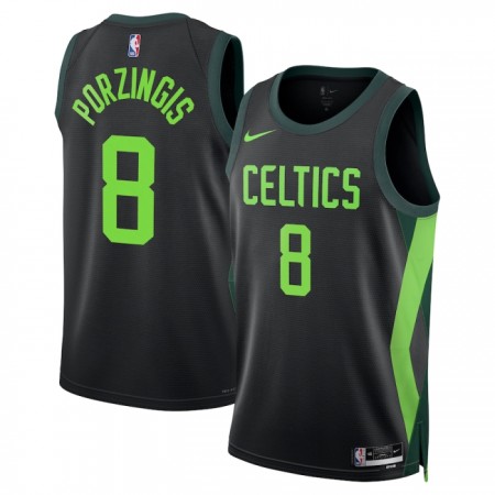 Dres Boston Celtics Kristaps Porzingis Nike 2024-25 City Edition Crno Swingman